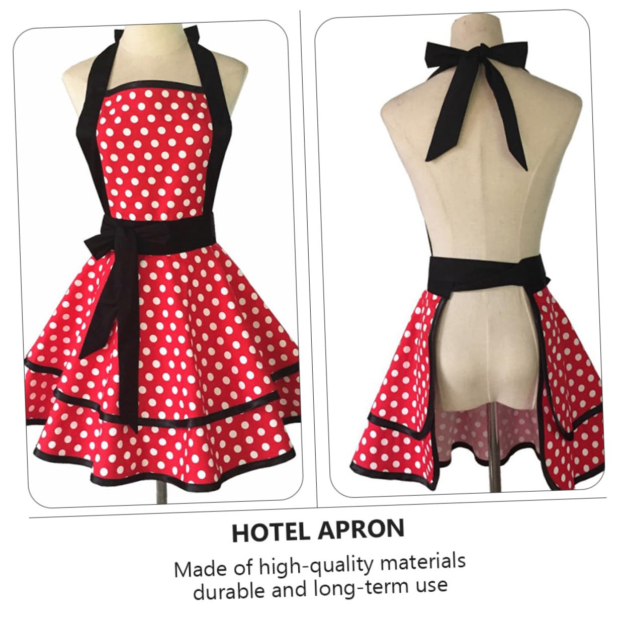 Toyvian Grembiule da Cucina Motivo a Pois in Cotone a Doppio Strato Design Stampato per Cucina e Lavoro in Hotel