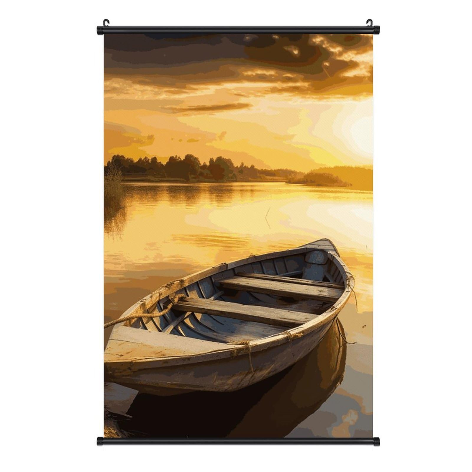 Toile imperméable grand format de bateau en bois, déco murale suspendue - 8