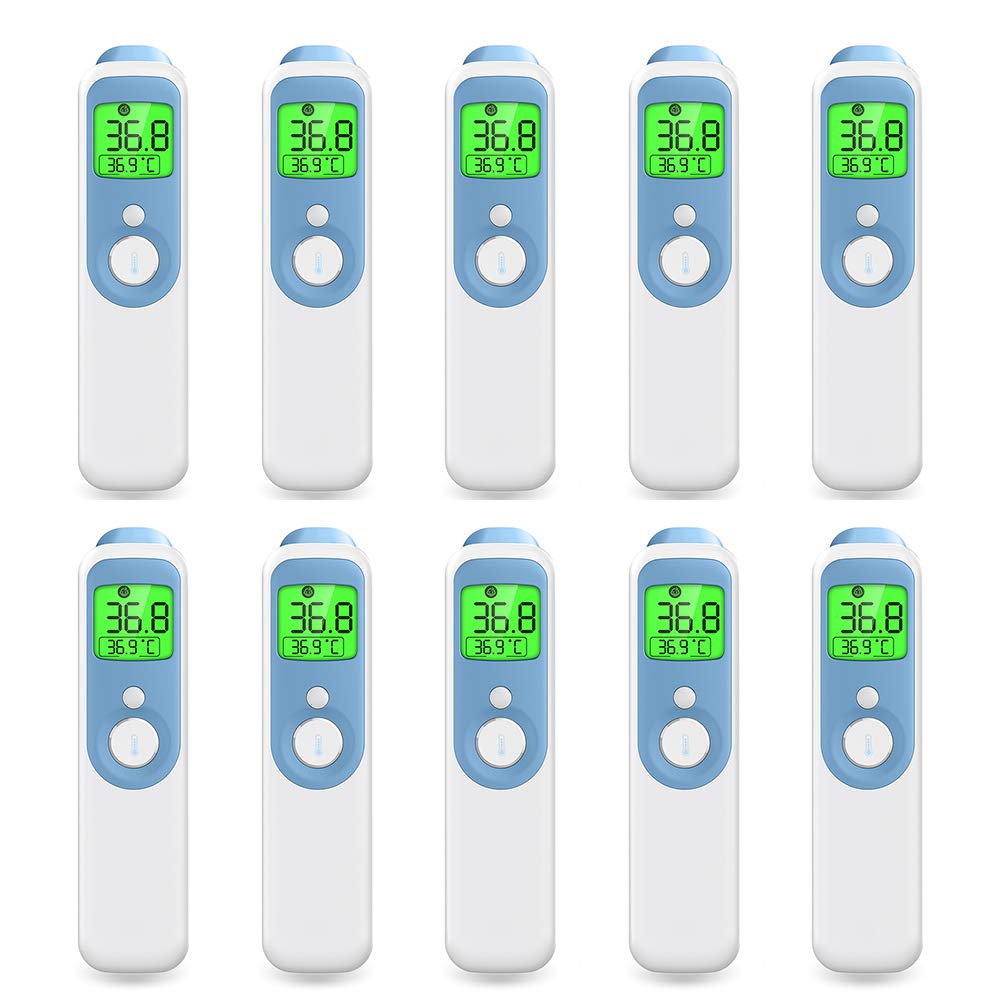 HAMSWAN Forehead Thermometer, Digital Infrared Thermometer Non-Contact, for Adults and Children, Accurate Instant Readings (10 PACK)