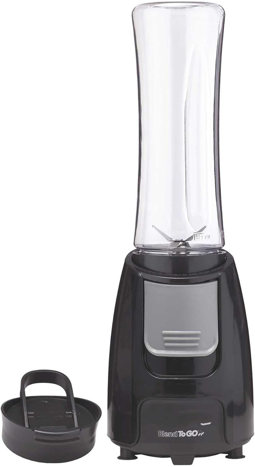 300W Personal Blender with Travel Cup – One Touch Smoothie Maker, Ice Crusher, BPA-Free 20oz Bottle with Lid, Compact Single Serve Blender for Shakes & Protein – Black
