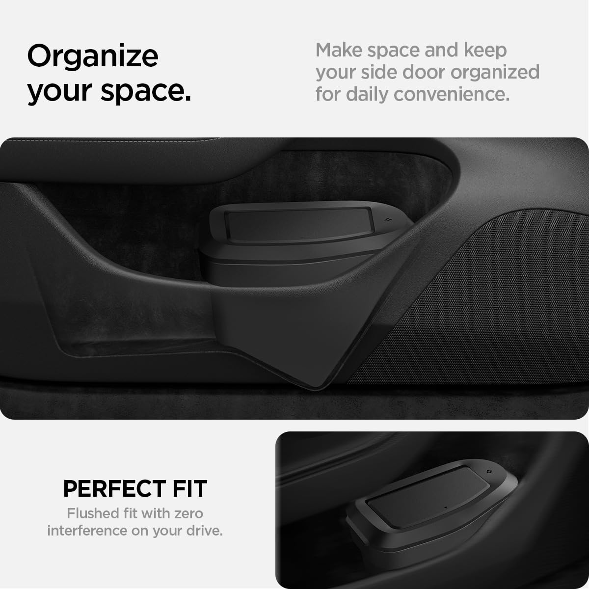 Spigen Tesla Model 3 Highland 2024 2025 2026 Mini Pattumiera per Tasca della Portiera [50 Sacchetti Inclusi] Portarifiuti Lato Conducente, Design Salvaspazio, Accessori Tesla