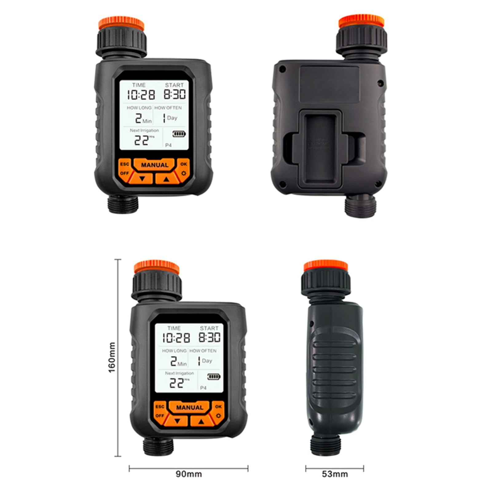 Timer zraszacza Timer nawadniania na zewnątrz do węża ogrodowego 1 wylot Duży ekran LCD Programowalny timer nawadniania do trawnika Ręczne automatyczne nawadnianie z czujnikiem (Z czujnikiem deszczu)