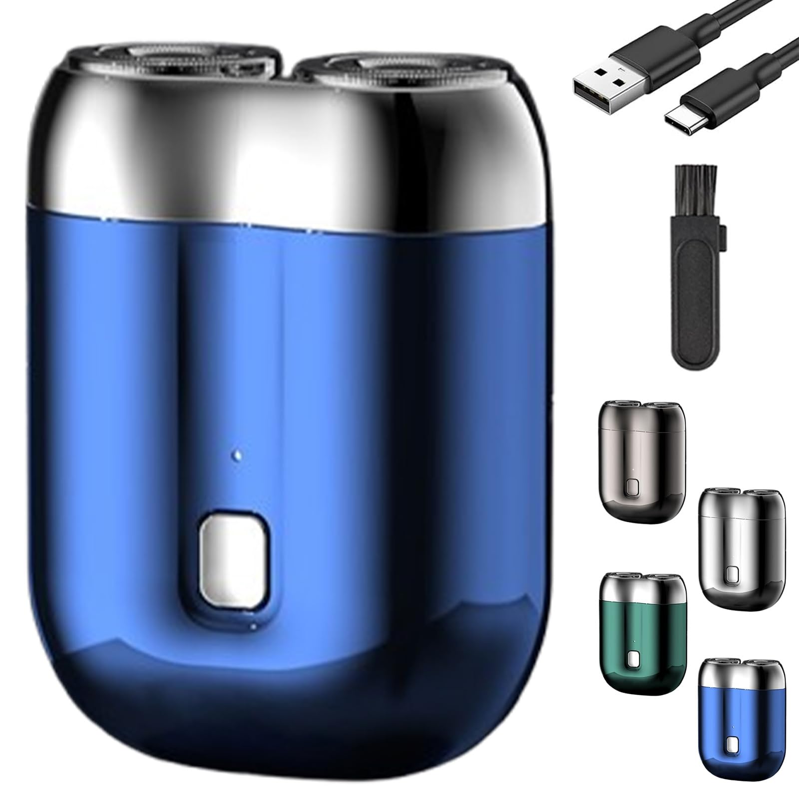 Pocket Shaver USB Mini Shavers for Men, 2025 New Upgrade Pocket Shaver USB Mini Shavers for Men, New Model Portable Rechargeable Dual-Head Wet and Dry Electric Razor (Blue)