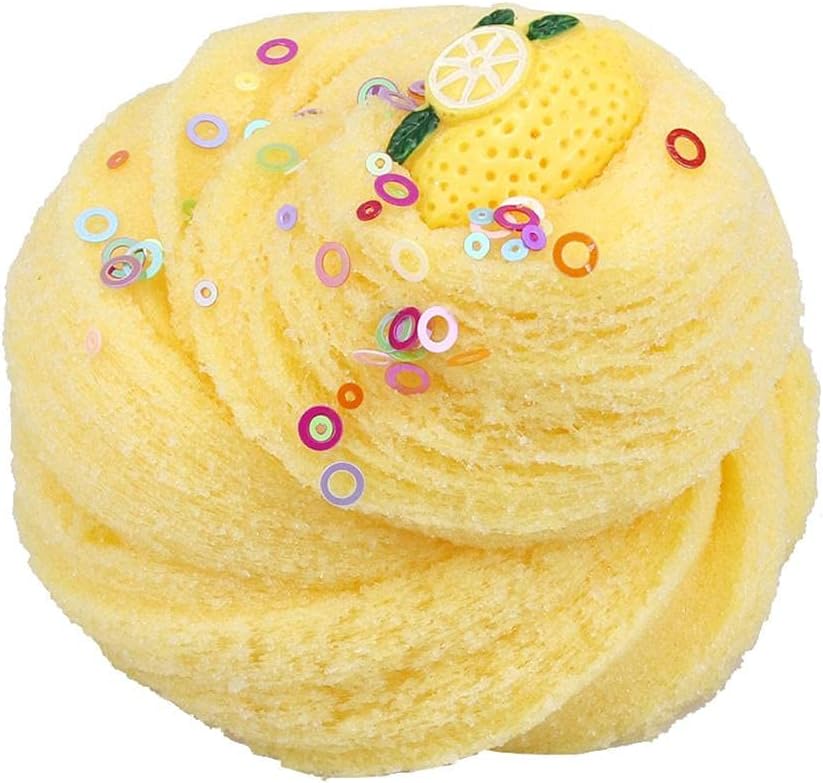 Gugxiom Stress Relief Cloud Mud Fluffy Clay Kit, Environmentally Friendly and Stretchy DIY Butter Clay for and Adults, Ideal for Parties and Filling Easter Baskets (Lemon Yellow)