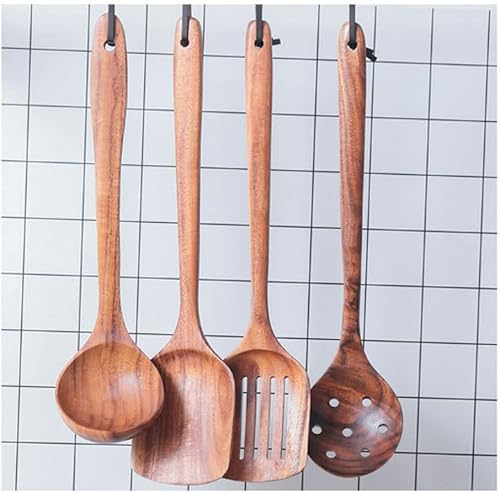 Miniatura 2 de Juego de 4 espátulas de cocina de madera, utensilios de cocina y utensilios de cocina