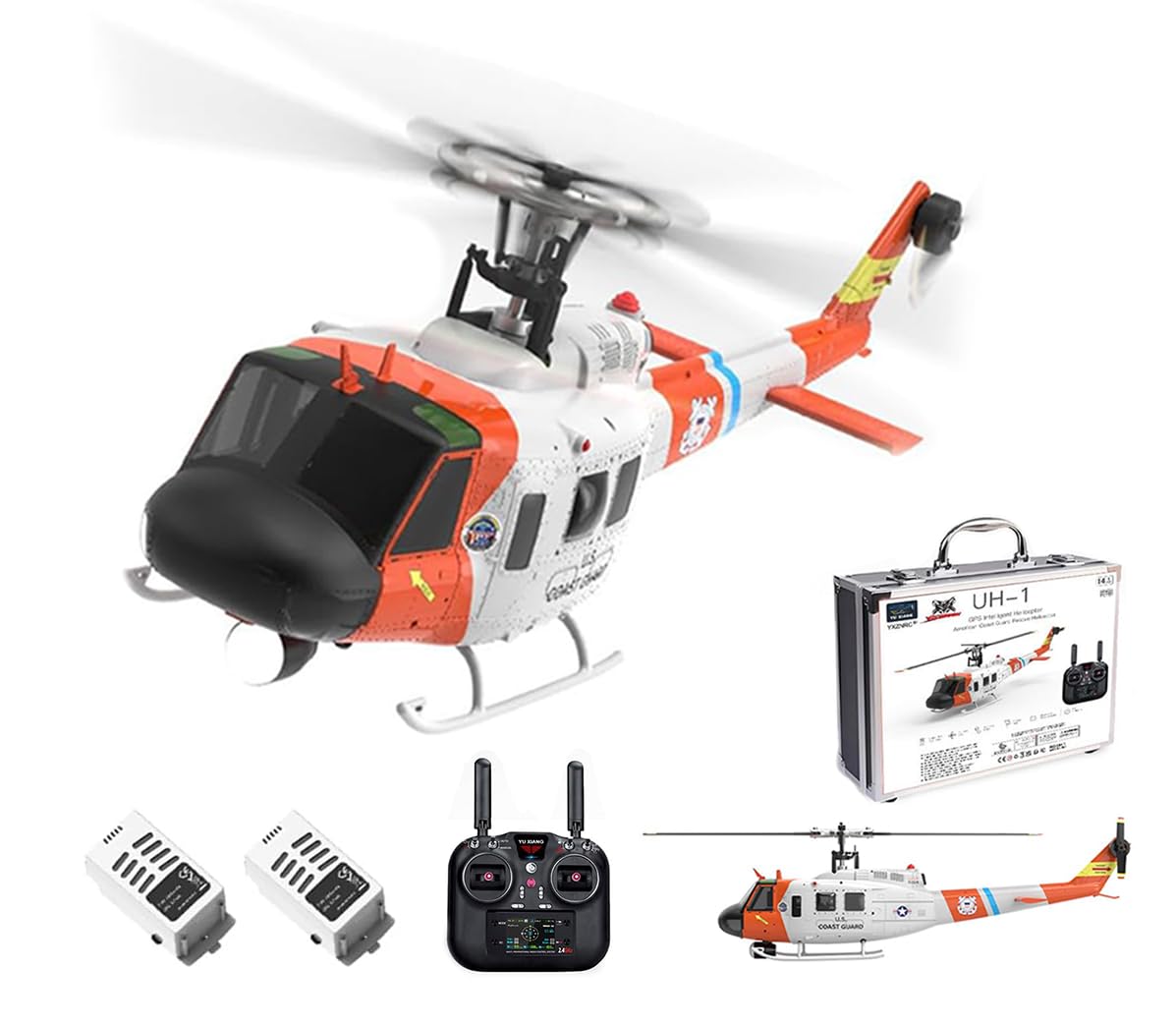 Amazon | 1/34 F07S UH-1 ヒューイ RC ヘリコプター、6CH 2.4GHz