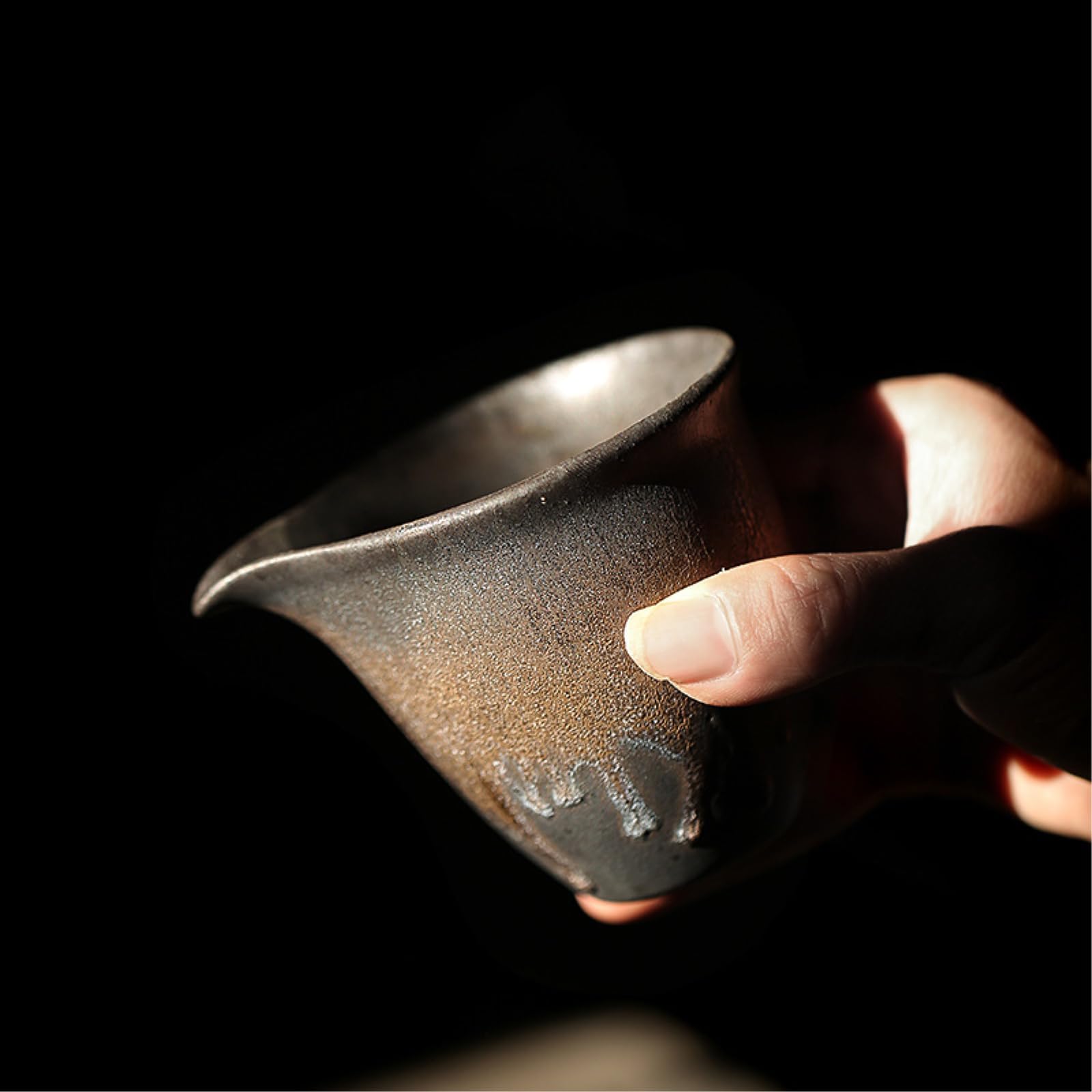 Taza de cerámica vintage de estilo chino de 230 ml y 212.6 g que se divide en utensilios de té, dorados, nos vemos de nuevo.