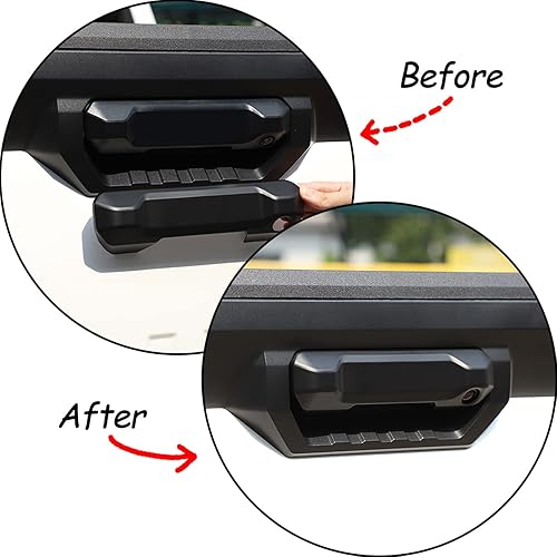 Miniatura 5 de Cubierta exterior para manija de puerta trasera de automóvil, compatible con ToyotTundra 2022 2023 ABS negro mate manija de puerta trasera cubierta
