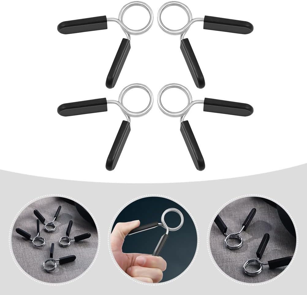 PartyKindom 4pcs Barbell Clamps Spring Clip Collars Exercise Dumbbell Collars for Gym Fitness Training : Sports & Outdoors