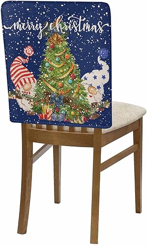 Miniatura 7 de 8 Packs Christmas Gnomes Dining Chair Back Cover, Stretch Kitchen Dinner Chair Seat Covers Washable Chair Slip Covers, Removable Slipcovers Protect