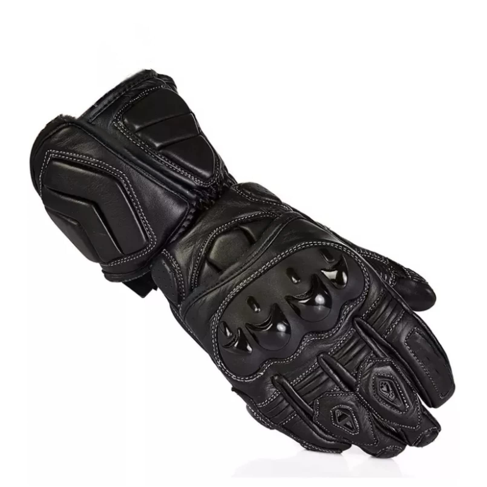 Rękawice motocyklowe, skórzane rękawice motocyklowe, pełna ochrona palców, wiatroszczelne, czarne, akcesoria motocrossowe