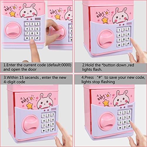 Yoego Piggy Bank For Kids ,Electronic Password Piggy Bank Kids Safe Bank Mini Atm Piggy Bank Toy For 3-14 Year Old Boys And Girls #TOP5