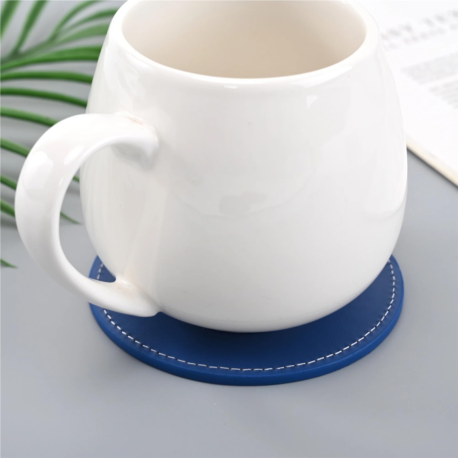 Almohadilla Aislante para Vajilla Posavasos de Cuero sintético Resistente al Agua, 2 Unidades, Redondo, Calor, for Taza, Mantel Individual, vajilla, decoración for el hogar para Platos Llanos(Brown)