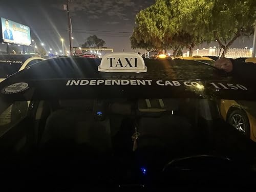 Miniatura 10 de Letrero de taxi USB para techo de cabina, luz LED, batería recargable, señal de taxi con base magnética, impermeable, luz blanca (amarillo)