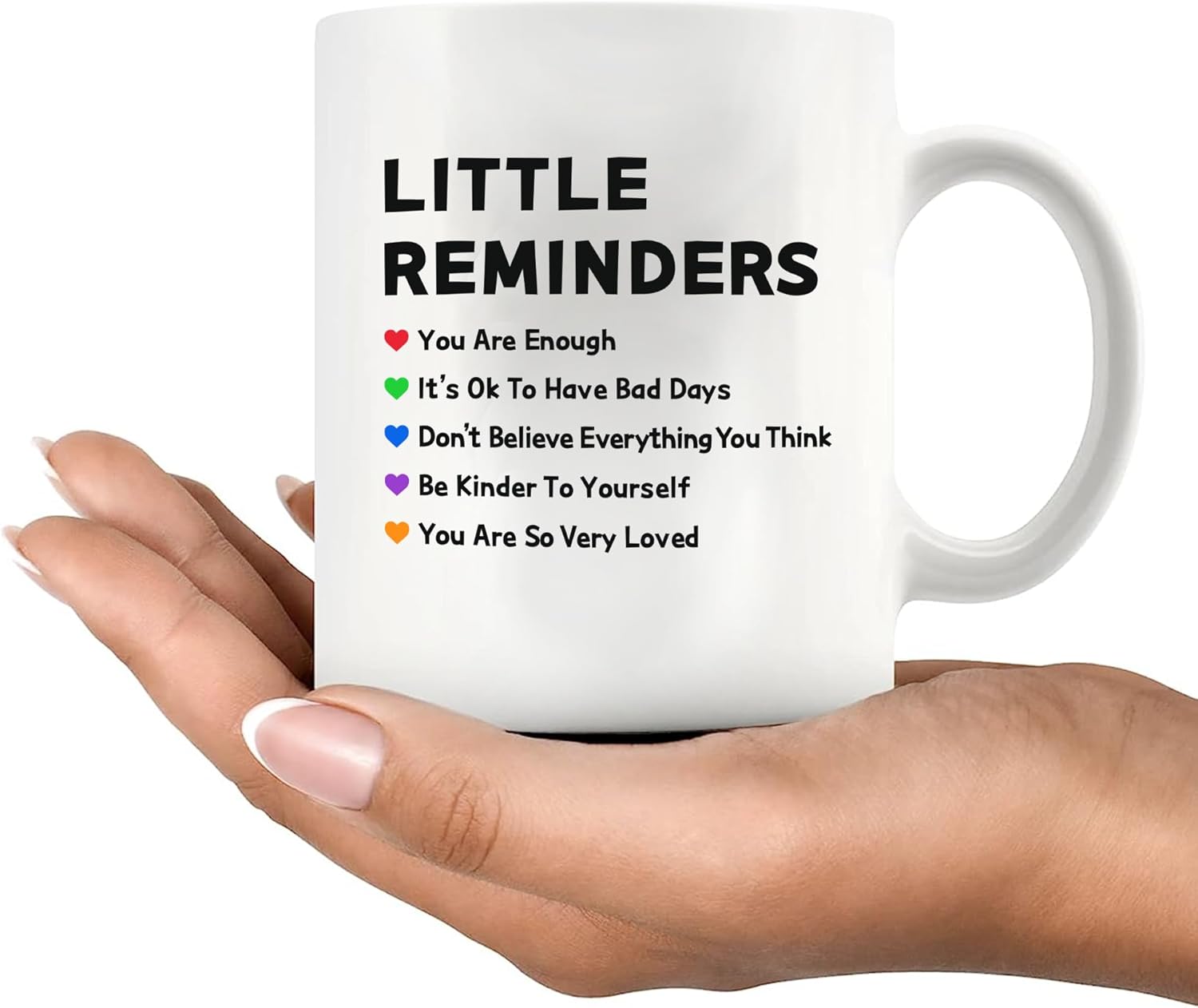 Panvola Little Reminders Inspirational Gifts Motivational Gifts for Women Men Mental Health Awareness Encouragement Inspiring Quote Novelty Drinkware Coffee Ceramic Mug 11 oz White - Image 8