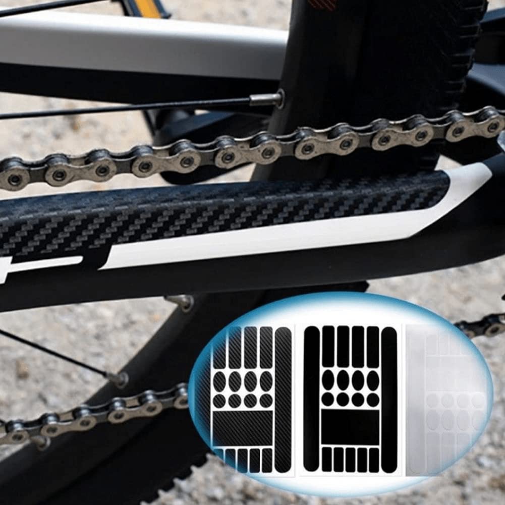 Lot De 5 Protège-cadres Vélo Autocollants Noirs - Protection Chaîne