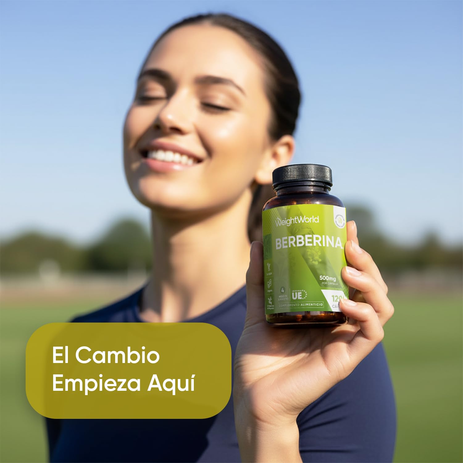 Berberina 500mg - 120 Cápsulas, 85% de Berberina Rica en Alcaloides - Para 4 Meses de Suministro - Suplemento de Berberine Apto para Veganos, Sin Alérgenos, Sin Gluten y Sin OGM