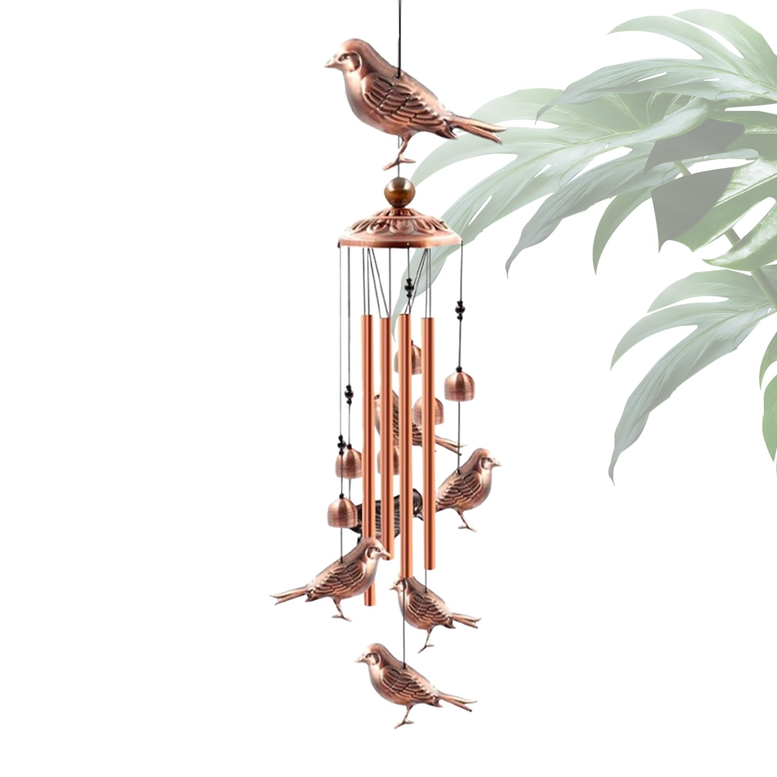 Carillons éoliens d'oiseaux de jardin extérieur avec crochet en S suspension musicale