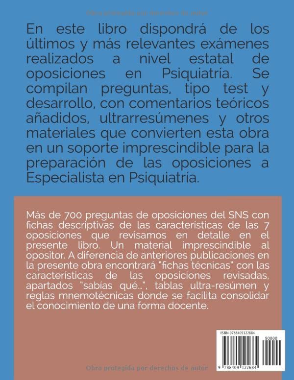 Preguntas test de oposiciones en Psiquiatría y material docente: OPEs corregidas, comentadas y aumentadas