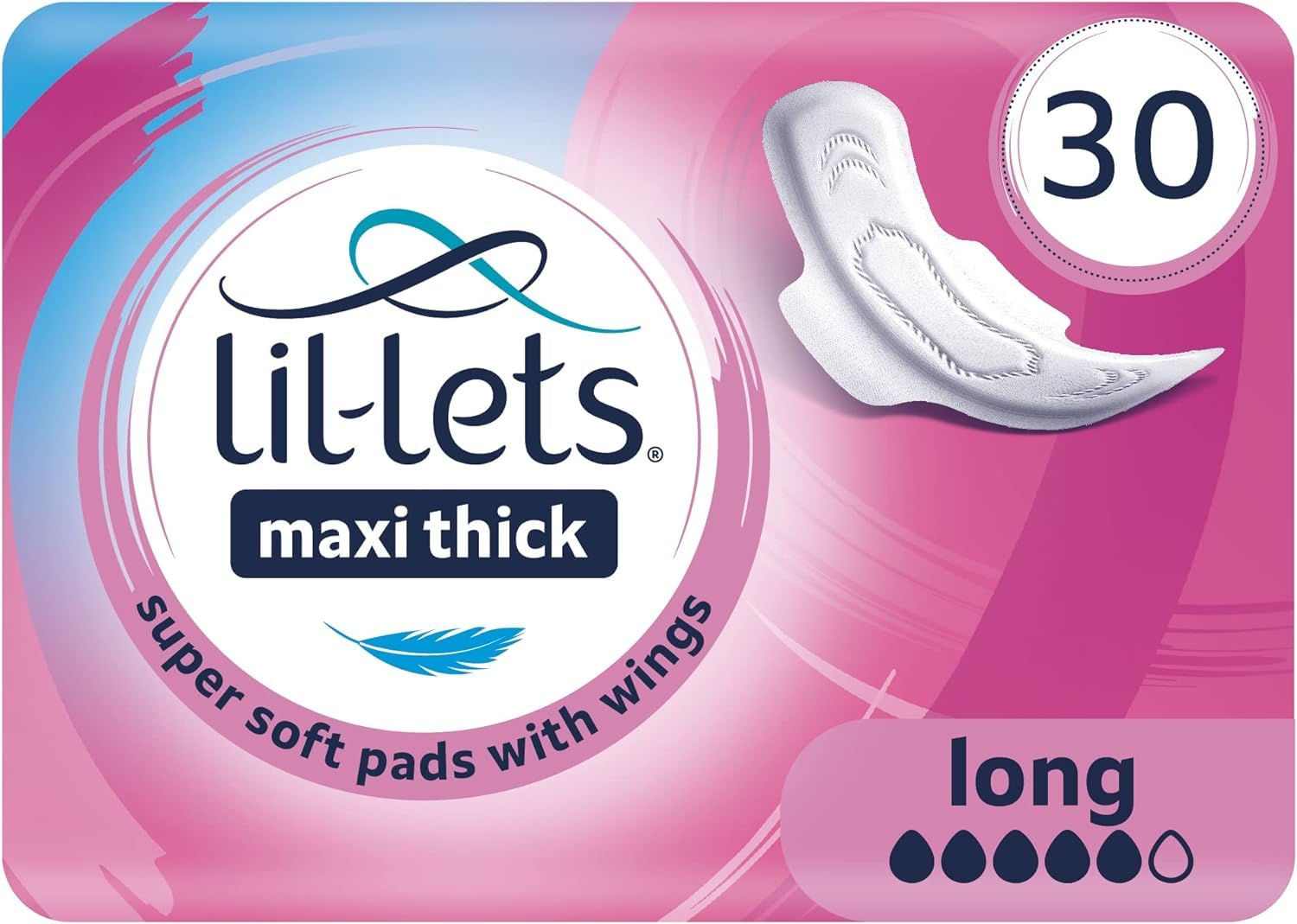 Lil-Lets Maxi Thick Long Sanitory Pads - Super Soft Cotton Pads With Wings - Extra Long and Cushioned - Skin Friendly - Fast Absorption - Leak Protection - Fragrance Free - 30 units Imported (B0D245KSD3) Amazon Price History, Amazon Price Tracker