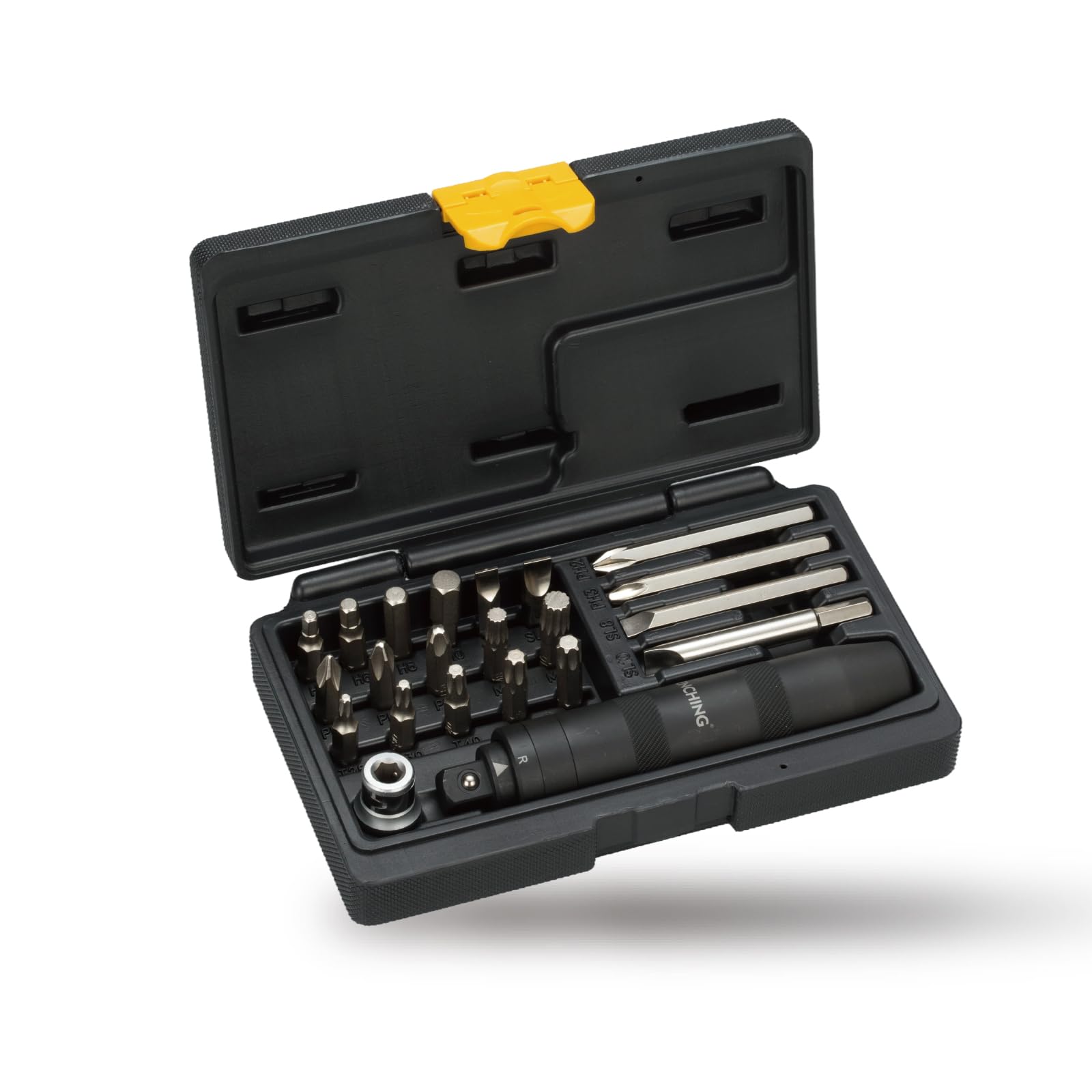 QUENCHING 22-Pcs 1/2 Inch Drive Impact Driver Set, CR-V Extractor, Hand Manual Reversible Impact Screwdriver, 5/16 Inch Bit Adapter with S2 Steel Bits