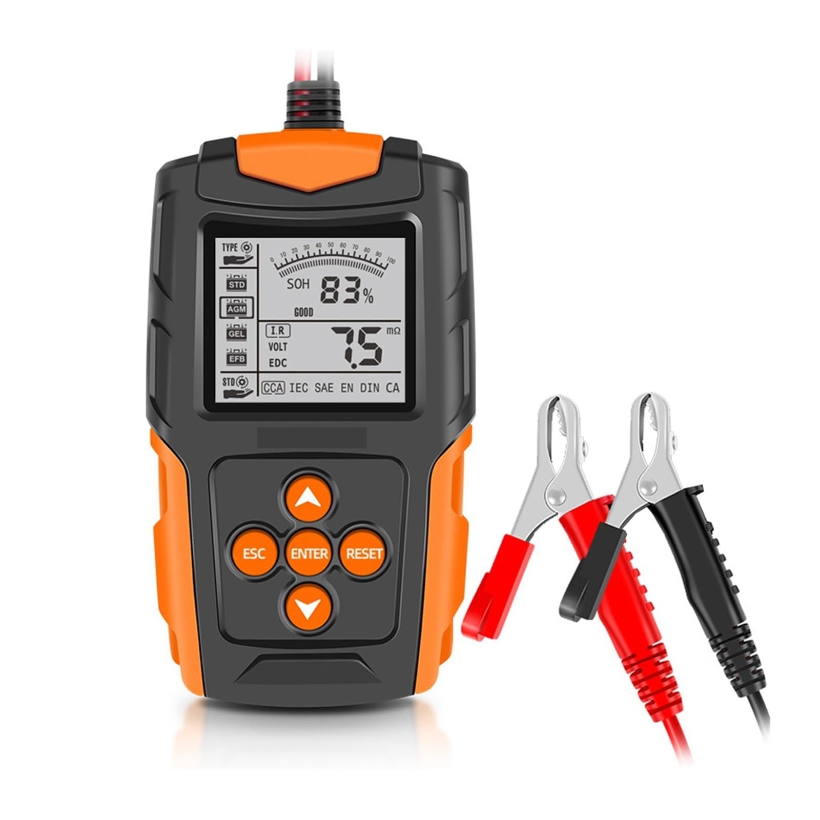 Probador de batería de Coche, analizador de batería Digital LCD, Herramienta de diagnóstico de Carga, medición for Coche, camión, Motocicleta