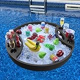 Polar Whale Extra Large Round Floating Bar Table Serving Tray and Drink Holder for Swimming Pool or...