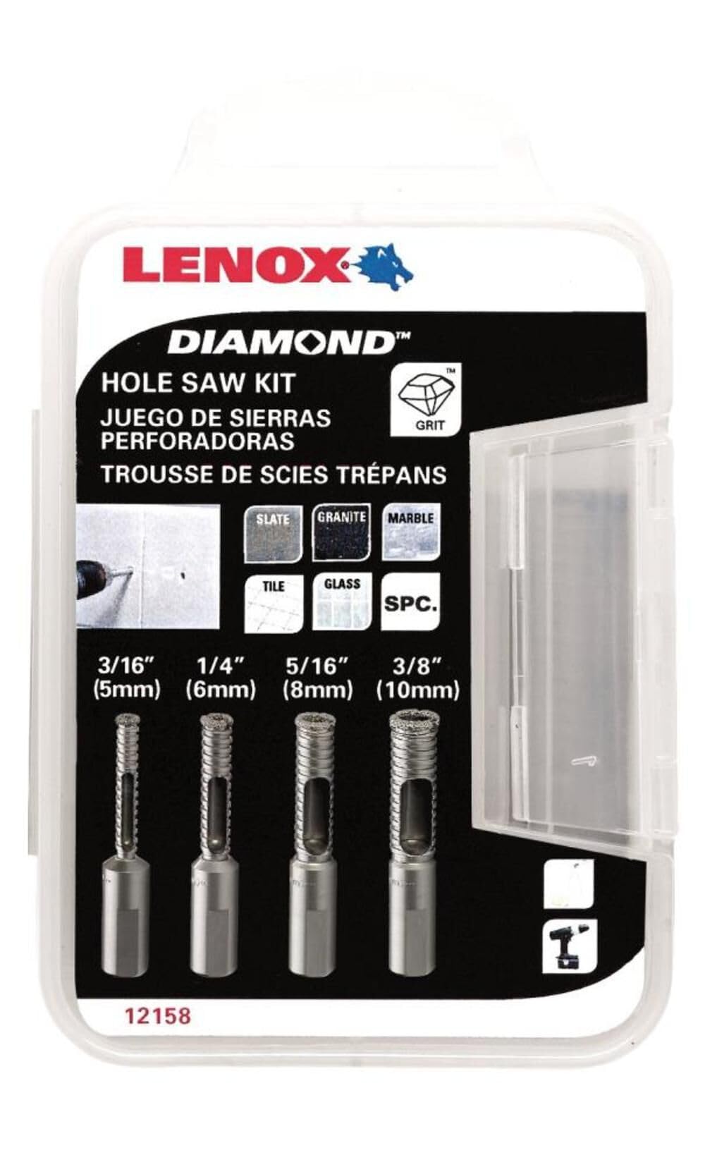 Lenox 12158DGDS4A Diamond Hole Saw Kit, 4 Piece