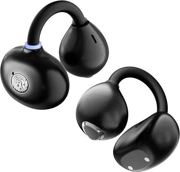 AMINY Open Ear Earbuds - Comfort Clip-On Earbuds, Lightweight Open Ear Headphones with 163 Languages AI Translation and Anti-Drop Design, 48H Play Bluetooth 5.4 Fit Sports Travel
