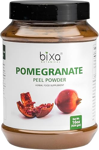 bixa BOTANICAL Polvo de cáscara de granada (Punica granatum)  1 libra (16 onzas) 16.01oz  Suplemento herbal ayurvédico que ayuda a mejorar la
