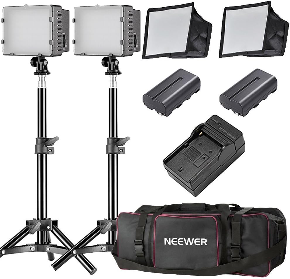 Neewer 2 Packs CN160 LED Camera Photo Video Studio