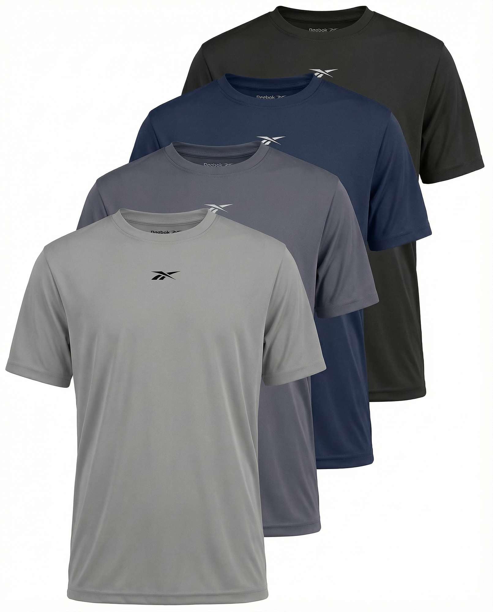 Reebok 4 Pack Boys' Dry Fit Athletic T Shirts Short Sleeve Teens Kids Tops