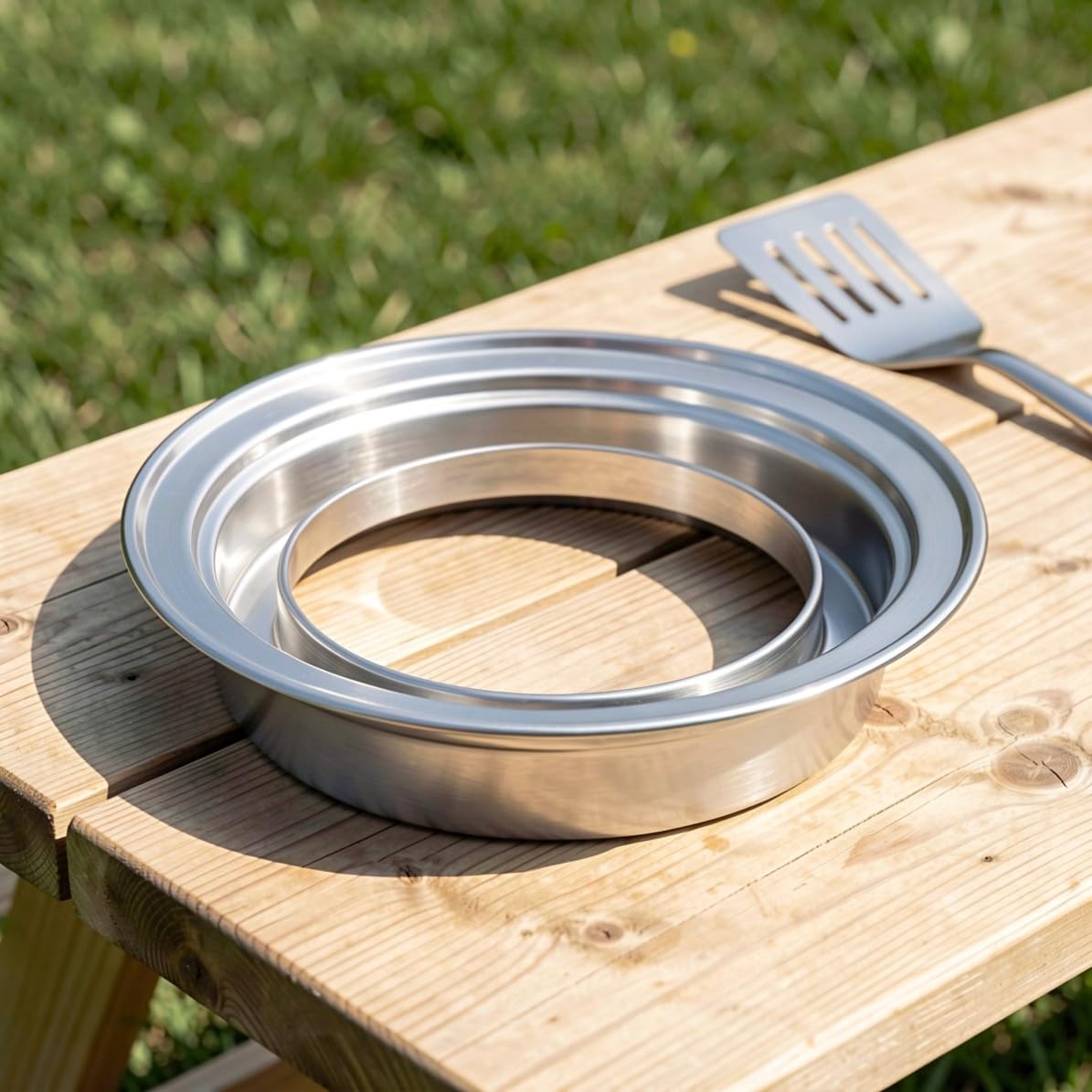 Vaschetta Raccogli Liquidi Barbecue Rotonda 13,5 Pollici Acciaio Inox