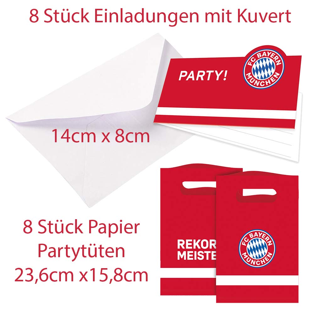 FC Bayern München Set per feste · XXL per feste di calcio, 58 pezzi, accessori per feste, decorazione per feste di calcio e compleanno