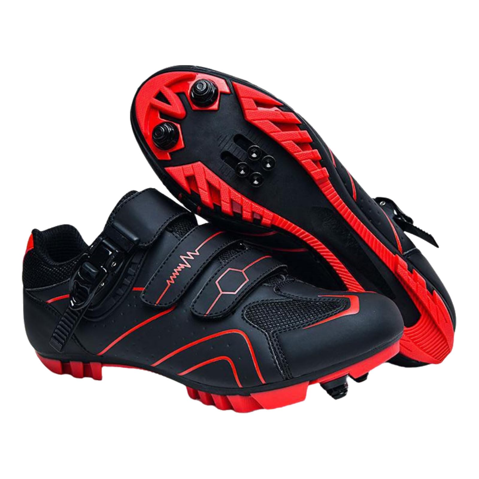 Chaussures Vélo Route / VTT Homme - Semelle Dure Antidérapante, Automatiques, Respirantes, Modèles Noir, Rouge, Violet