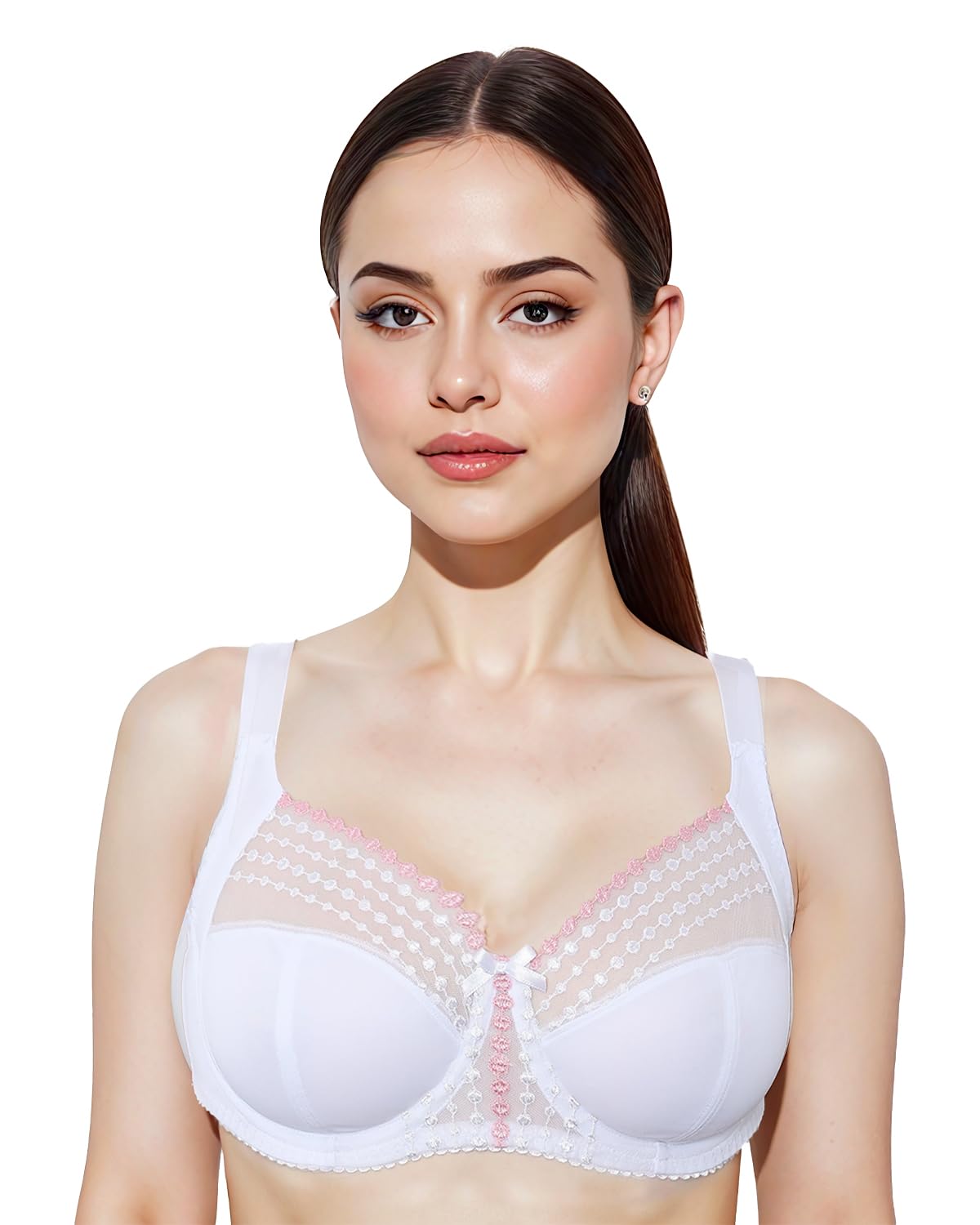Undercover Women's White/Pink Spot Gemm Spotted Underwired Bra Lg675 38F