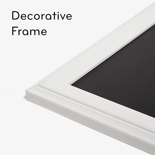 Miniatura 9 de U Brands Pizarra magnética con calendario, 20 x 16 pulgadas, marco de madera rústica, incluye lápices de tiza e imán