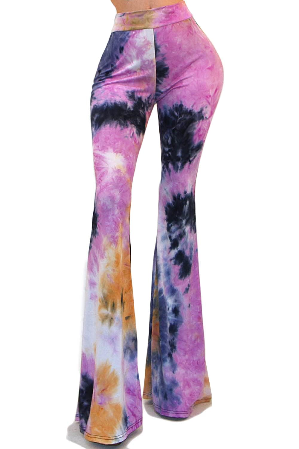 Vivicastle Women's USA Lightweight Boho Comfy Stretchy Bell Bottom Flare Pants, M4, Large