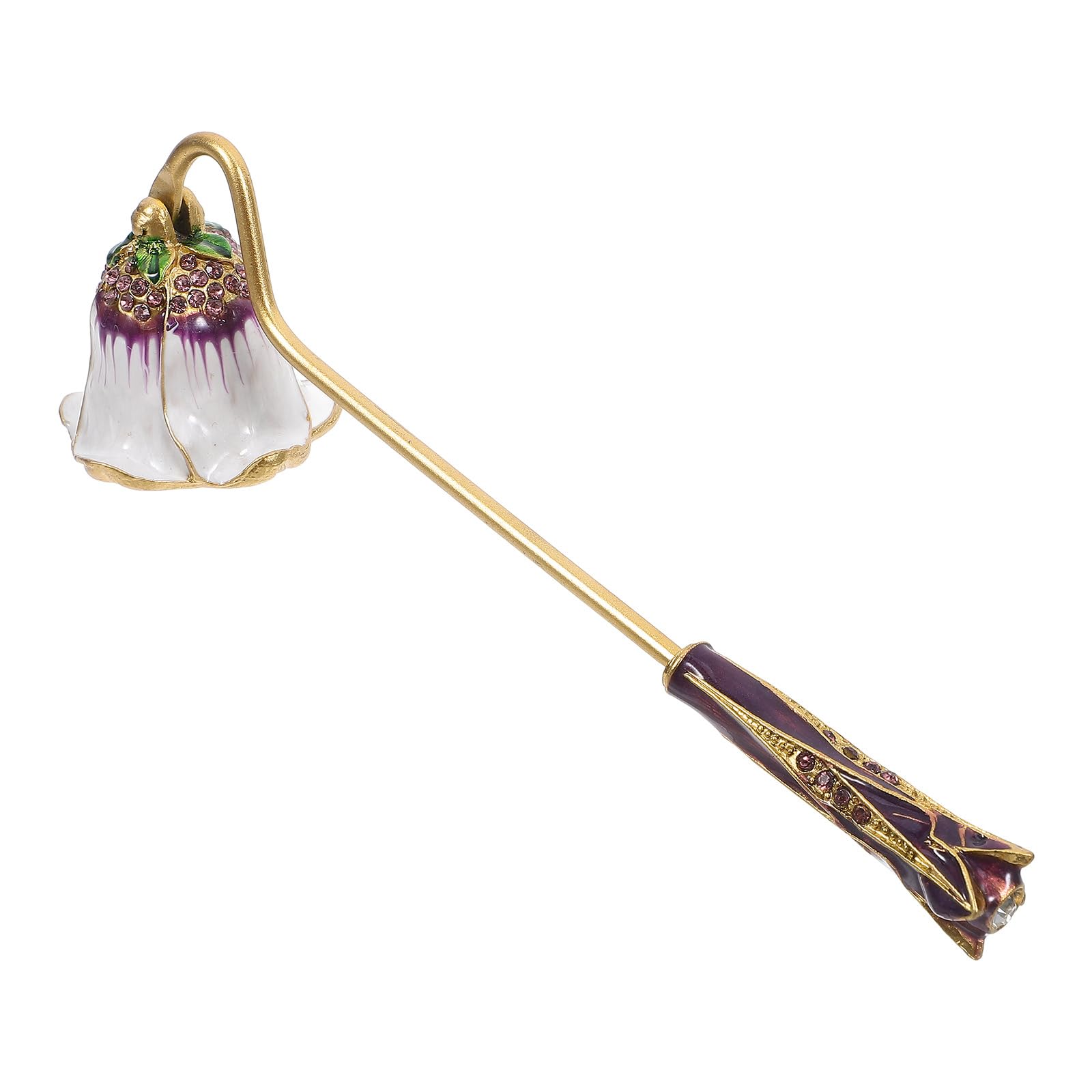 Cabilock Vintage Candle Snuffer with Rhinestone Inlay, Zinc Alloy Candle Extinguisher, Multi-Color, 6.88x2.16x1.65in, Elegant Home Decor, for Home Use