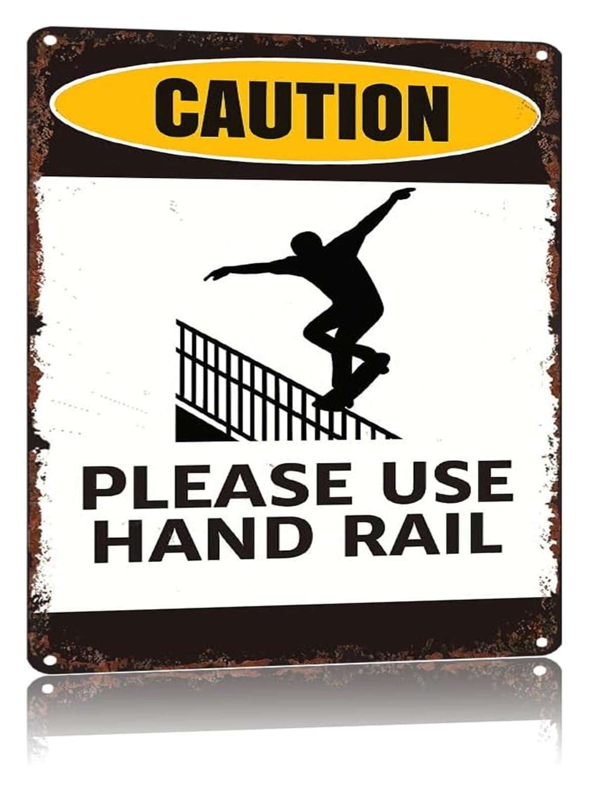 NWPNLXEA Aluminum Metal Sign Humorous Skateboard Theme for Wall Decor Bedroom Man Cave 8 X 12 in