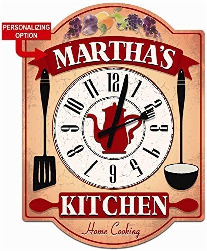 Personalized Vintage Kitchen Clock Sign from Redeye Laserworks