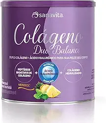 Sanavita - Colágeno com Ácido Hialurônico - Duo Balance - Sabor Abacaxi com Hortelã - 330g