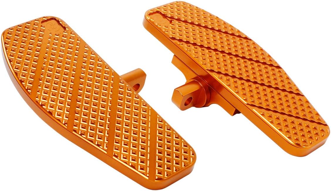 POWER JAMES 8.0 Inch Long Mini Foot Pedal Floorboard for Harley Davidson 1990-2017 Super Glide, Street Bob, Fat Bob, Low Rider, Low Rider S, Wide Glide, Breakout, Softail Standard, (Small Orange)