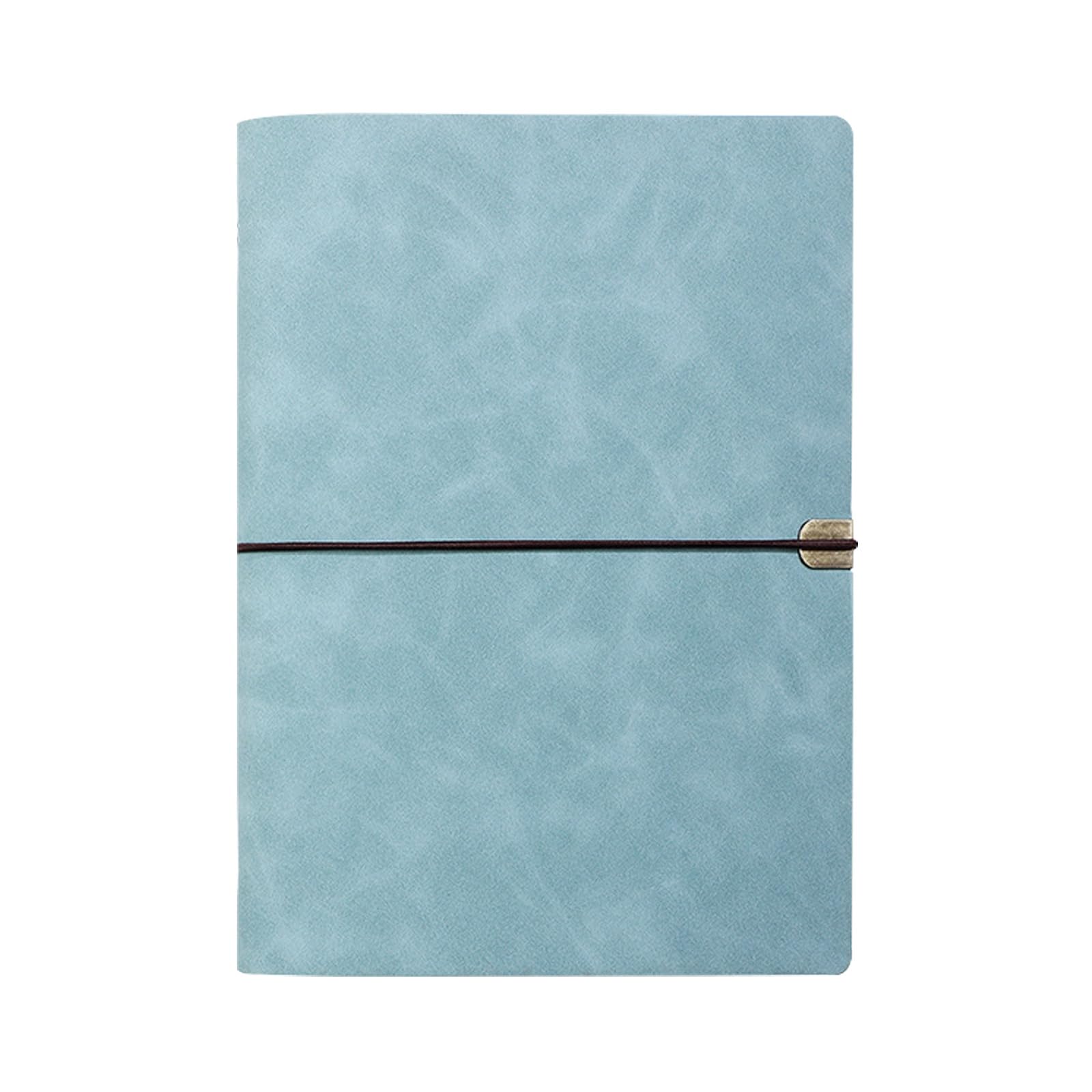 Leather Notebook A5 Brown, Vintage Journal Book, A5 Ring Binder Refillable, Refillable Travelers Notebook, Elegant Leather Diary for Writing & Sketching, Gift for Men Women (Sky Blue) โ image 1