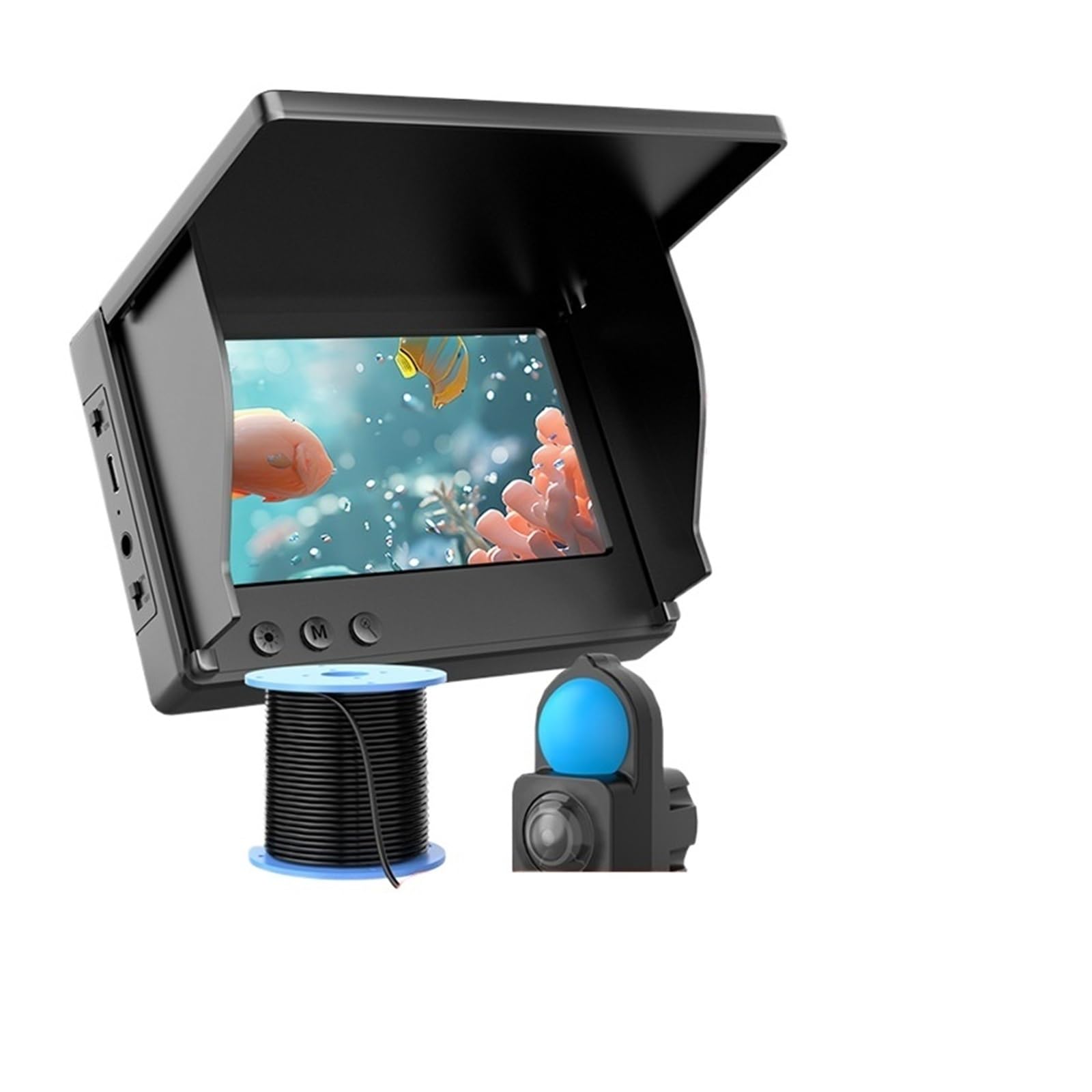 Detector de Peces, Cámara de Pesca submarina portátil con Monitor LCD 4,3" buscador Peces Impermeable visión Nocturna(15M)