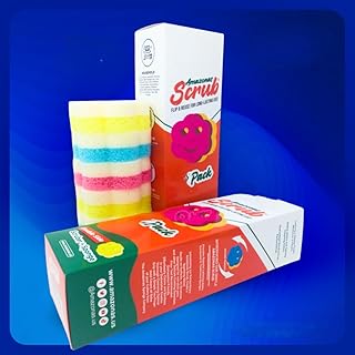 6 Double Side, Amazonas Scrub, Your New Cleaning Essential! This 6-Pack of Double-Sided Scrubber and Sponge is Designed to Simplify Your Cleaning Routine (6 Scrub sponges)
