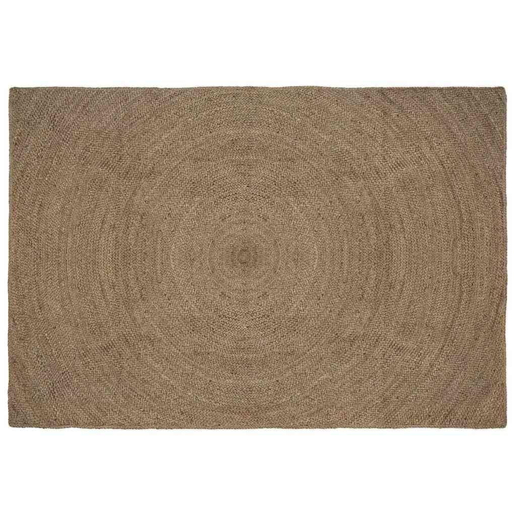 Makastle Tapis de Zone Gris 240 x 340 cm en Jute Fait Main 20,5 kg pour Intérieur