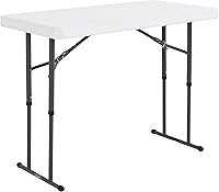 Lifetime 4-Foot Adjustable Height Folding Table - Commercial Grade, Indoor/Outdoor Durable, 350 lb Capacity