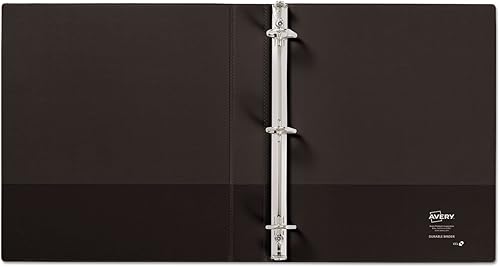 Miniatura 4 de Carpeta duradera con bisagras DuraHinge y anillos inclinados, 3 anillos, capacidad de 1 pulgada, 11 x 8.5, color negro