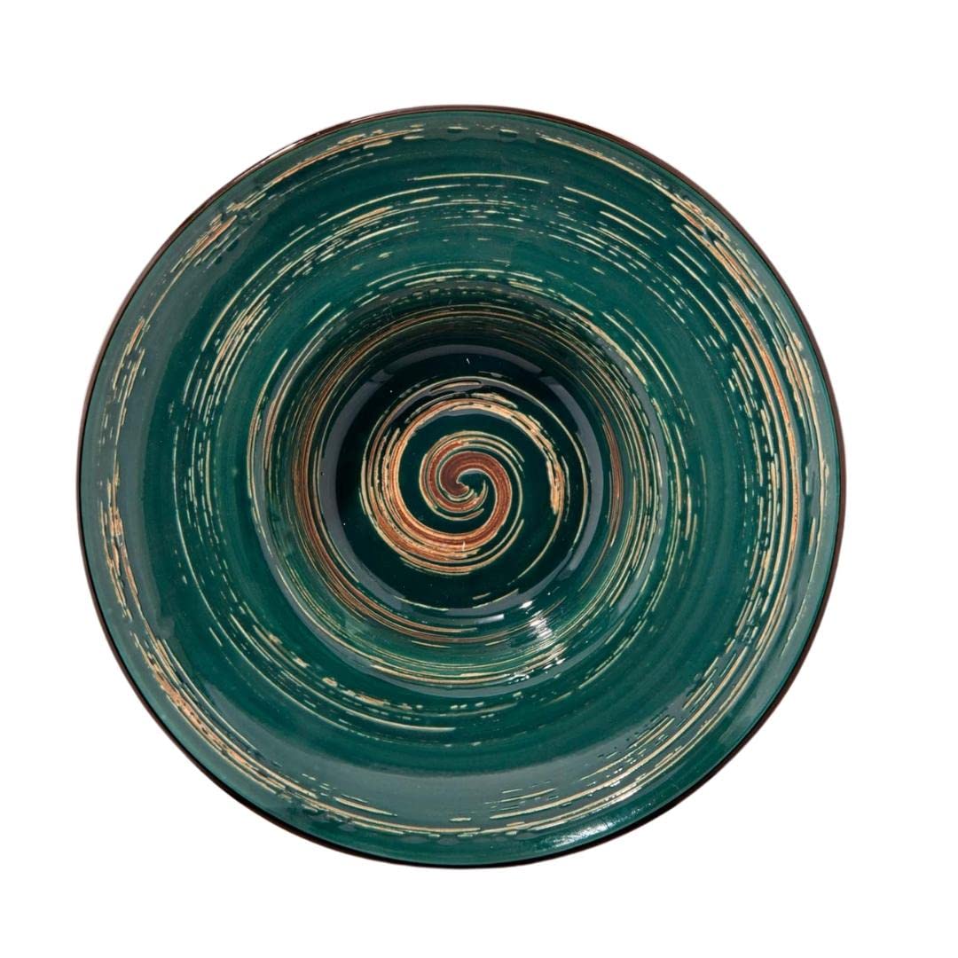 Wilmax Spiral - Juego de 2 platos hondos (2 unidades, elegantes, modernos, duraderos, seguros, porcelana esmaltada, resistente a los arañazos, apto para lavavajillas, para sopas, ensaladas, diámetro: